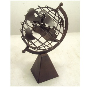 Antique Finished Metal World Globe With Base For Home Office <b>Table</b> <b>Top</b> <b>Decorative</b> - Product Image 3