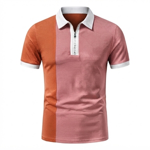 Polo pour homme à col zippé, coupe classique, prix abordable, haute qualité, service OEM, logo personnalisé, motif uni - Product Image 6