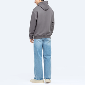 Sweat à capuche oversize en molleton 100% coton pour homme avec logo personnalisé, design épaules tombantes pour les basiques d'hiver - Product Image 6