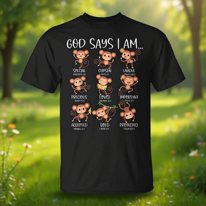 Camiseta con Citas Bíblicas de Jesús: Dios Dijo que Soy Amor, Mono Lindo - Product Image 3