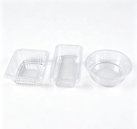 Op maat gemaakte transparante voedselveilige PET plastic wegwerpverpakking voor sushi, hamburger, brood, vierkante en rechthoekige fruitverpakkingen