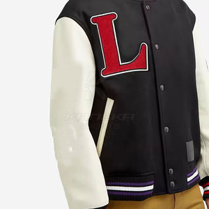 Lettermen Jacket Modern Fashion for Men Casual Wear Stand Collar Front Logo Durable Stitching Warm Jacket Use Daily - Product Image 6