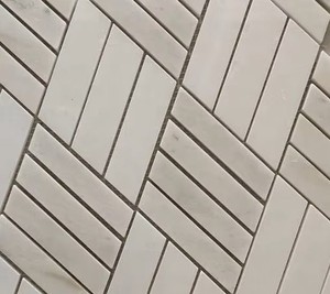 Mosaico de Mármol Blanco Diagonal 3/4, Cuadrado, Pulido/Acristalado, 8mm de Grosor, Resistente al Agua, Ecológico, 5 Años de Garantía, Moderno - Product Image 4