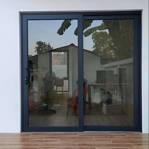 Porte coulissante extérieure moderne en alliage d'aluminium pour entrée de cuisine salon jardin garage salle à manger chambre application en fibre de verre - Product Image 1