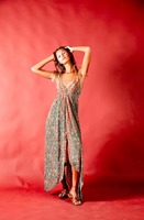 OEM Haute Qualité Col Ras Du Cou Sans Manches Robe Boho Vacances Maxi Robe Ample D'été De Luxe Placement Robe Brodée pour les Femmes