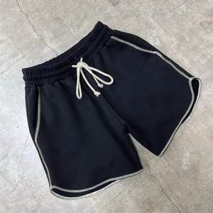 Pantalones cortos deportivos de gran tamaño con cintura elástica informal y contraste de 320gsm con logotipo personalizado para hombre, novedad - Product Image 2