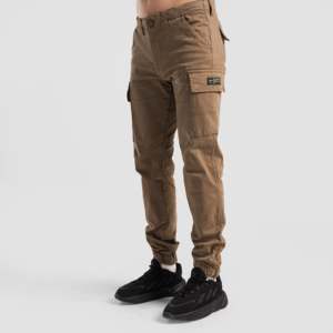 Pantalon de jogging Trek en coton 100% coupe ample avec plis, style décontracté chic, logo personnalisable, couleur beige, tailles XL à 6XL, taille mi-haute - Product Image 1