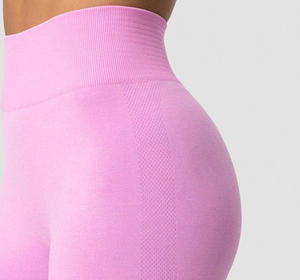 <b>Women</b> Seamless <b>Pink</b> Biker Shorts | High Waist Compression Workout Shorts - Product Image 3