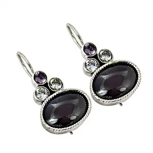 "925 Sterling Silver Fashion Gemstone Drop Earrings for Women's Gift" - Product Image 2