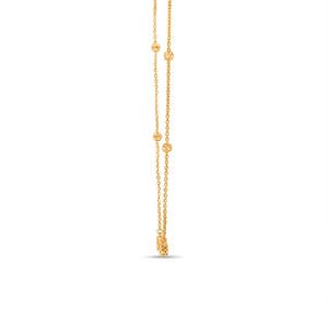 Collar de Cadena con Cuentas de Oro de 18k con Acentos de Perlas de Circonio y Diamantes para Regalo de Boda - Product Image 5