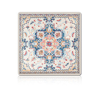 Karpet Oriental Persia Vintage Motif Mahjong Alas Karet Anti Selip Biru Merah Pola Bunga Etnik Gaya Karpet Persia Klasik