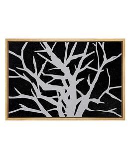 Encadré Toile Impression Mur Art Gris Arbre Branche Silhouette Nature Plantes Illustrations Impressionnisme Scenic Dramatique Noir - Product Image 2