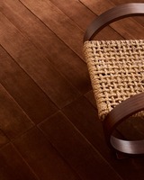 Tapis Trace en Noyer, tufté à la main en laine de Nouvelle-Zélande, design linéaire moderne, fait main, taille personnalisée, ovale minimaliste, à poils longs, pour pique-nique