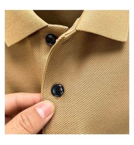 2025 T-Shirt polo décontracté pour hommes de haute qualité en coton texturé super doux à manches courtes avec étiquette personnalisée - Product Image 4