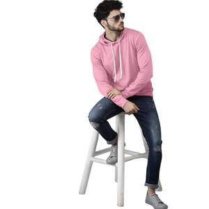 Vente en gros de tissu tricoté en polyester/coton 430g, sweat-shirt à capuche d'hiver pour homme, respirant, polaire, couleur unie, logo personnalisé, design 3D - Product Image 1
