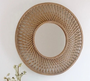 Large Rattan <strong>Mirror</strong> <strong>Frame</strong> for Stylish Wall Decor in Contemporary Homes - Product Image 1