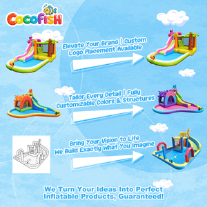 <span class=keywords><strong>Castillo</strong></span> Inflable Cocofish con Temática de Flamencos, Tobogán Inflable para Niños, Juegos Inflables para Interiores y Exteriores - Product Image 5