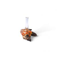 Vente en gros Vase en verre fondu en forme de support en bois flotté naturel Bol en verre fondu pour décoration d'aquarium