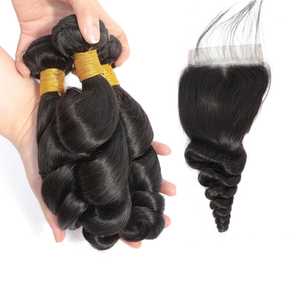 Extensions de cheveux naturels vierges bruts de donneur individuel indien, ondulés raides, cheveux de temple de jeune donneur, cuticules intactes, en lots - Product Image 1