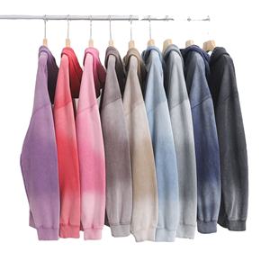 Sólido personalizado de los hombres de peso pesado 100% algodón lavado ácido pulóver invierno ropa de calle con sol desteñido estilo hombres Sudadera con capucha - Product Image 1