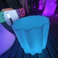 Meubles d'extérieur au design moderne, éclairage LED solaire 16 couleurs, tabouret en forme de souche d'arbre, sièges originaux pour patio, jardins, parcs