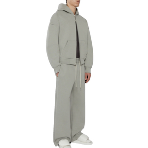 Sweat à capuche zippé lourd avec logo personnalisé OEM 500gsm sweat à capuche à double fermeture éclair pour hommes surdimensionné à épaules tombantes 2026 - Product Image 2