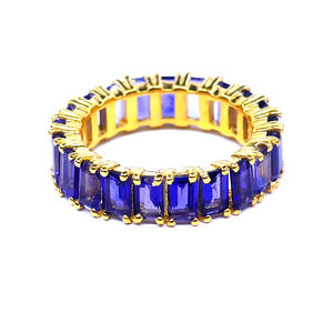 Bague pleine bande réglable en argent sterling 925 plaqué or attrayant améthyste pierre précieuse Style classique fête de mariage bijoux fins - Product Image 3