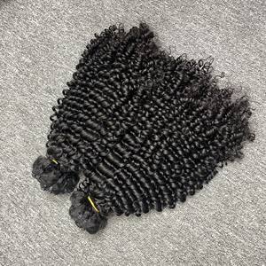 Extensions de cheveux humains bruts non transformés vierges bouclés profonds Toutes les textures, taille et couleur de l'usine du Vietnam - Product Image 4