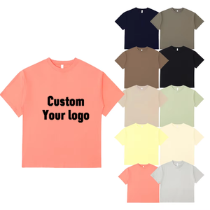 Unisex 180g verano Oversize algodón camiseta lavado ácido DTG estampado Vintage Logo 31 colores transpirable cuello redondo 100% algodón hombres - Product Image 1