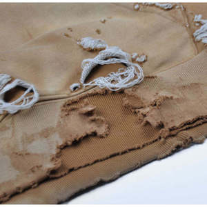 Personalizado de alta calidad de algodón francés Terry ropa de calle Vintage ácido lavado Sudadera con capucha desgastada Ripped Hoodies bordes crudos - Product Image 6