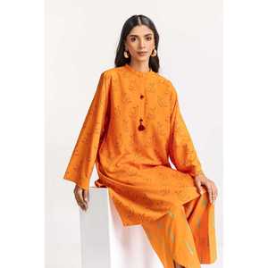 Ensemble Coordonné en Polyviscose Imprimé au Bloc IPS-24-105 Coupe Décontractée Quotidienne Col Mandarin Taille Élastique Respirant - Product Image 4