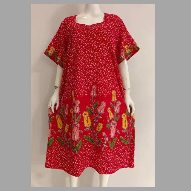 Simple Batik Dress - Lightweight Floral Maxi Style