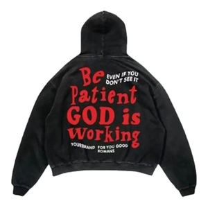 เสื้อฮู้ดดี้โอเวอร์ไซส์ผ้าฝ้าย 100% ลายกราฟิกของตัวเอง ราคาถูก จัดส่งเร็ว รับออเดอร์จำนวนน้อย เสื้อผ้าสตรีทแวร์ ชุดวอร์มผ้าเฟรนช์เทอร์รี่ - Product Image 3