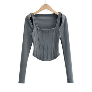 Women's Outer Wear High Waist <b>Halter</b> Short Women's <b>Green</b> Rib Knit Crop <b>Top</b> Precious Casual Basic Skinny Summer Vest - Product Image 1