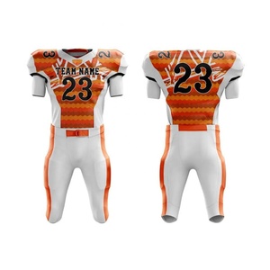 Service OEM Prêt à Expédier Vente en Gros Maillots de Football Américain Unisexe à Manches Courtes en Polyester Personnalisés Imprimés par Transfert Thermique - Product Image 1