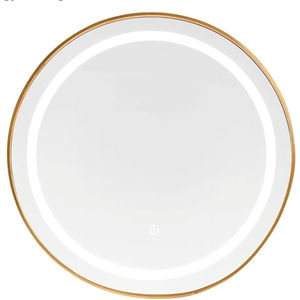Espejo LED Redondo Dorado de 60 cm con Función Ajustable, Espejo Moderno con Luz - Product Image 1