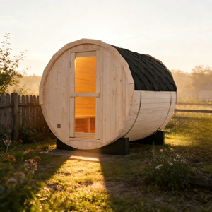 Sauna en bois de pin blanc de haute qualité, 4 personnes, poêle 6 kW et toiture imperméable - Product Image 2