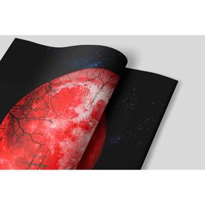 Impresión en lienzo de paisaje marino de luna roja: arte de pared con escena nocturna, póster enrollado - Product Image 1