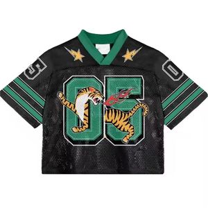 2025 personalizado malla fútbol americano Jersey gráfico Vintage de gran tamaño Boxy corte forma hombres tela transpirable American Jersey - Product Image 4