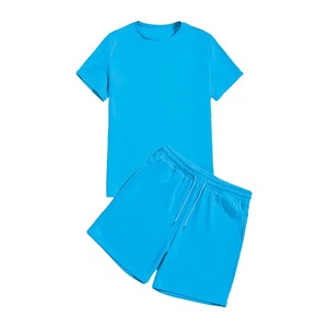 Tenue décontractée de rue d'été pour hommes ensemble de deux pièces en gros avec short imprimé et t-shirts séchage rapide et respirant - Product Image 1