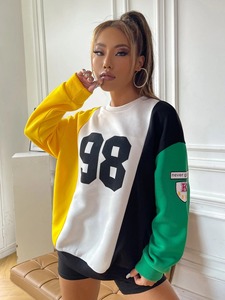 เสื้อสเวตเตอร์คอกลมแขนยาวของผู้หญิงเสื้อลำลองสีทึบทรงหลวมแบบสวมหัวเสื้อคอตตอนขนแกะป้องกันริ้วรอย - Product Image 5