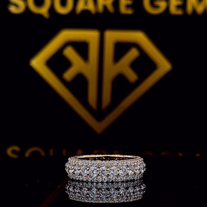 แหวนเพชรเพชรมอยส์ซอไนต์เย็นแหวนเพชรทรงกลมตัด925เงินแท้สำหรับผู้ชายแหวนนิรันดร์เย็นเครื่องประดับวิบวับสำหรับเป็นของขวัญ - Product Image 3