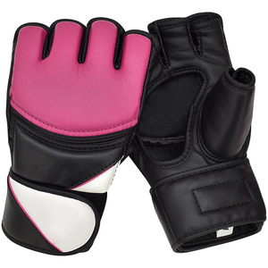 2025 Gants de boxe professionnels de haute qualité Service OEM Gants en cuir MMA demi-doigt avec logo personnalisé - Product Image 2