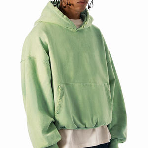 Pakistan Made New Arrival Men's Acid Wash Winter <b>Hoodies</b> <b>Short</b> <b>Sleeves</b> Custom Logo Embroidery Plain Dyed 100% Cotton - Product Image 5