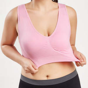 Vente en gros de vêtements de sport pour femmes de couleur rose clair soutien-gorge de sport de haute qualité en tissu extensible taille élastique séchage rapide pour dames - Product Image 3