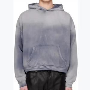 Custom Sun Faded Hoodie Heavyweight 100% Cotton Hoodie Vintage Distressed Acid Wash Sun Faded Wash Hoodie para hombres - Product Image 3