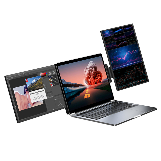 Portable Monitor OEM ODM Direct Factory Triple Laptop Screen Extender 13.3" FHD 1080P IPS Dual Portable Monitor for Laptop