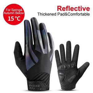 Nueva marca personalizada deportes carreras GEL dedo completo Fitness cuero ciclismo bicicleta guantes de bicicleta - Product Image 5