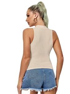 Nueva camiseta sin mangas Sexy Streetwear para mujer, cuello redondo, manga corta, transpirable, informal, para todas las estaciones - Product Image 4