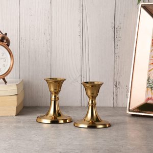 Juego de Portavelas de Metal Dorado IBS de la Mejor Calidad, 2 Piezas, Hechos a Mano, Resistentes al Calor, Forma de Pilar, MOQ Bajo, Entrega Rápida para Decoración del Hogar - Product Image 4